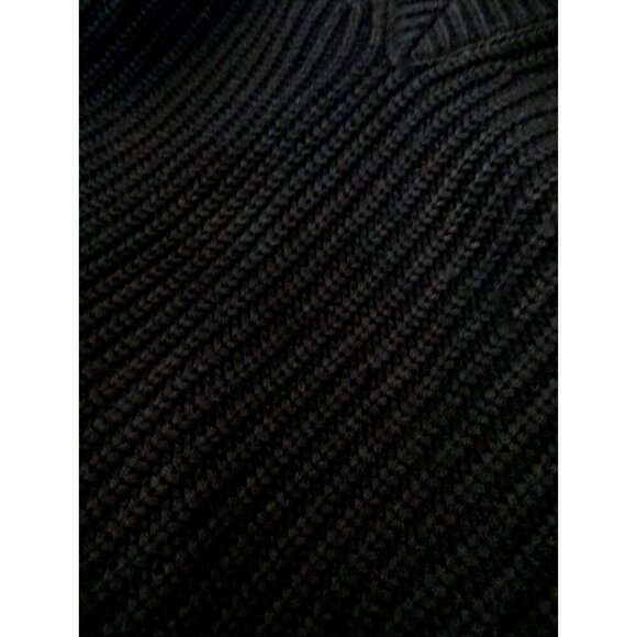 NEW! Zara Oversized Chunky Knit V Neck  Sweater Black SZ S - Picture 12 of 14